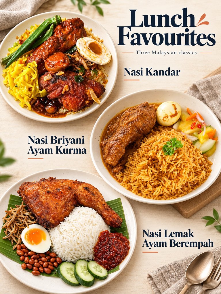 Package B lunch menu